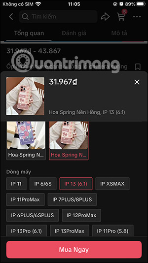 Chọn phân loại sản phẩm TikTok Shop