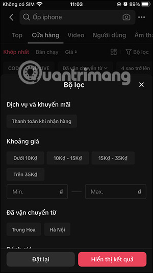Chọn phân loại sản phẩm TikTok Shop