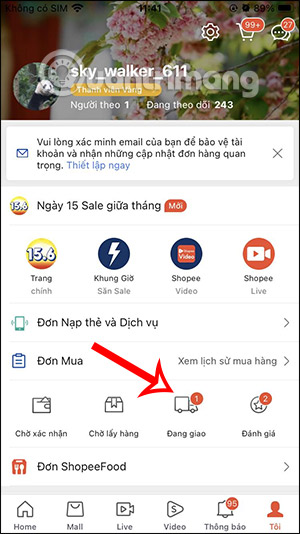 Đơn hàng Shopee