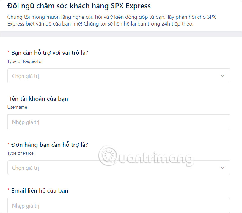 Liên hệ tổng đài Shopee Express