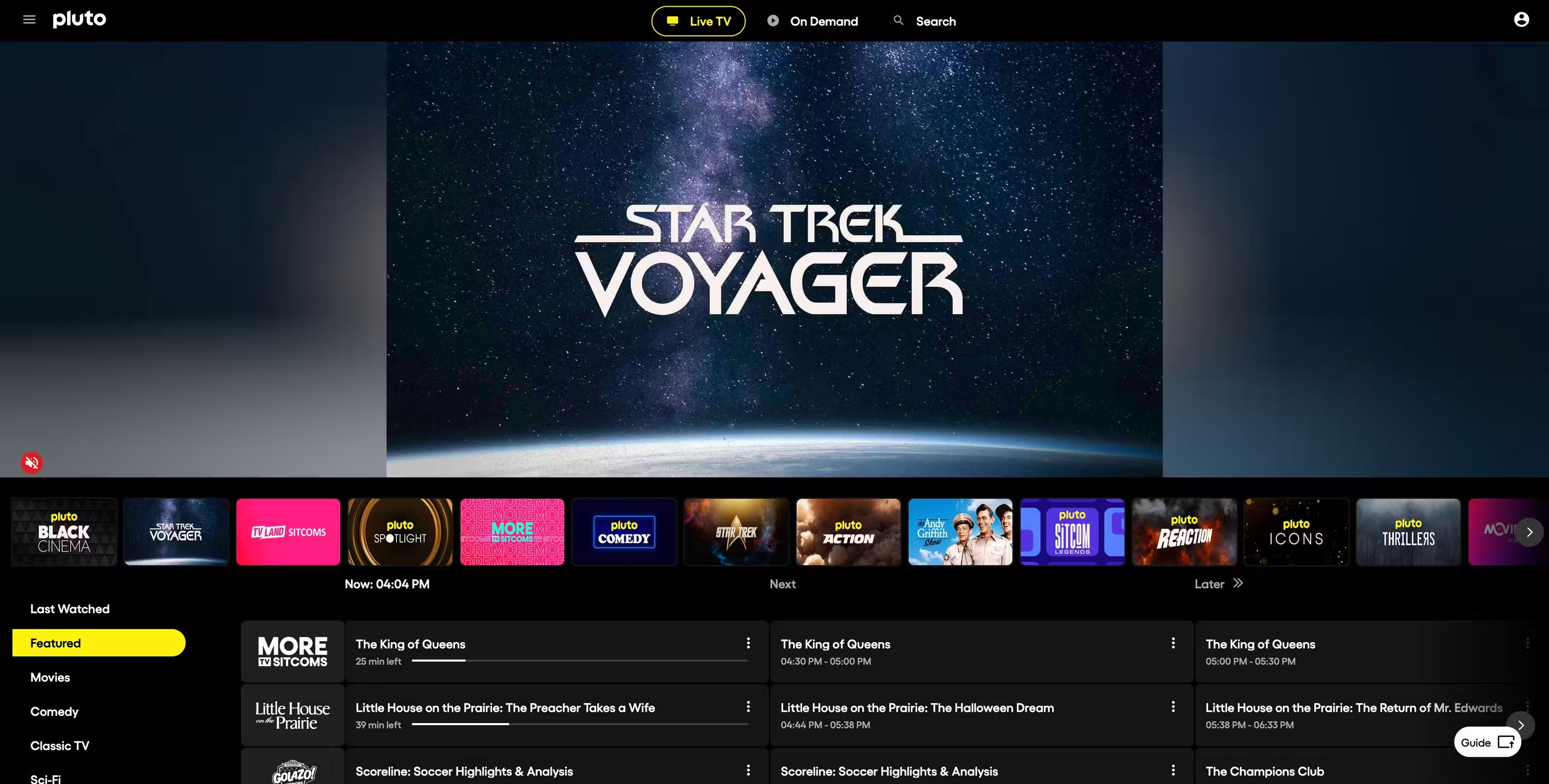 Trang chủ Pluto với quảng cáo Star Trek