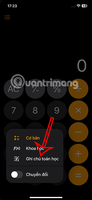 Ghi chú toán học iOS 18