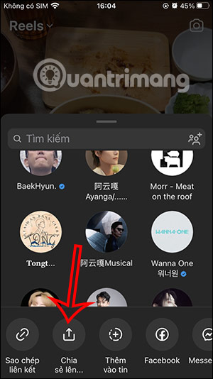 Chia sẻ video Instagram
