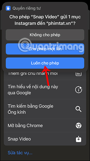 Luôn tải video trên Instagram
