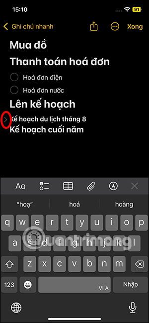 Nội dung ghi chú đã thu gọn