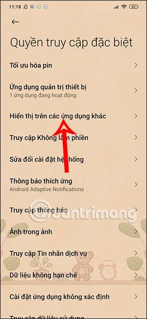 Hiển thị trên ứng dụng khác