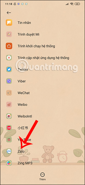 Chỉnh ứng dụng Zalo
