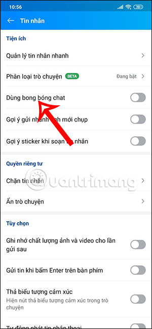 Bong bóng chat Zalo
