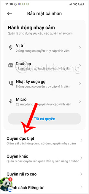 Quyền đặc biệt trên điện thoại