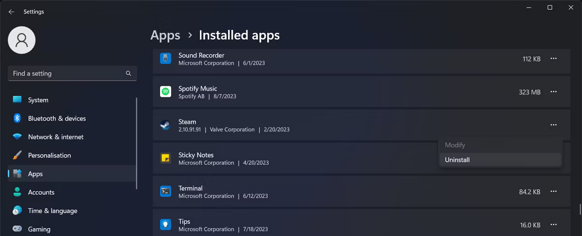 Gỡ cài đặt Steam trên Windows