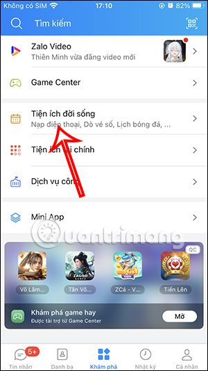 Tiện ích đời sống trên Zalo