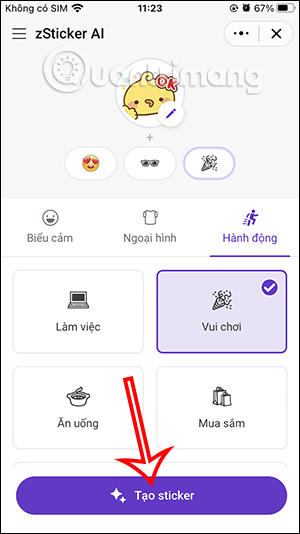 Tạo sticker AI trên Zalo 
