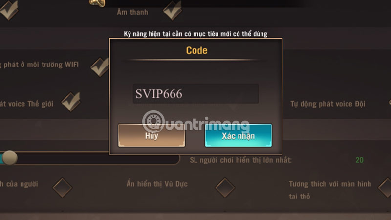 nhap code tran chien thien menh