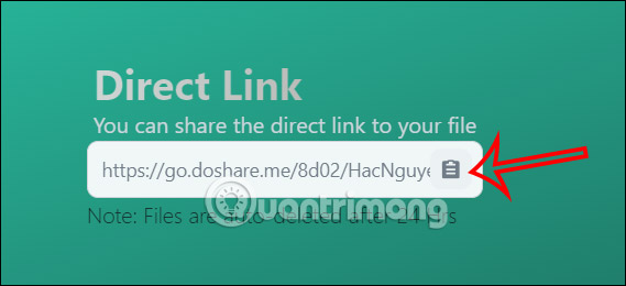 Sao chép link chia sẻ file DoShare