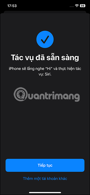 Phím tắt giọng cho Siri