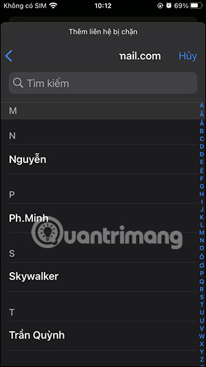 Danh bạ iPhone