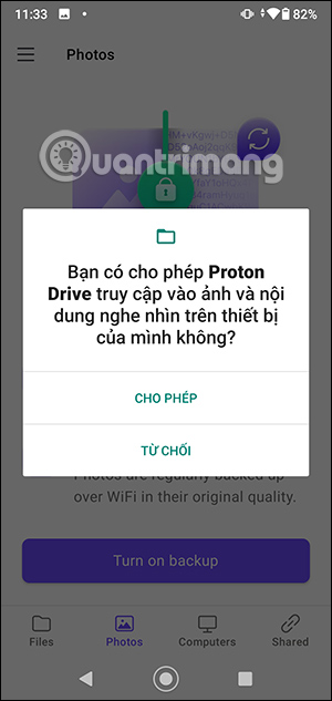 Proton Drive truy cập album