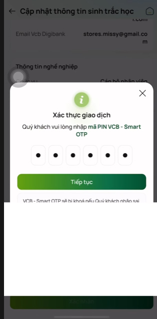 Fill in the OTP code