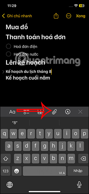 Đính kèm tập tin