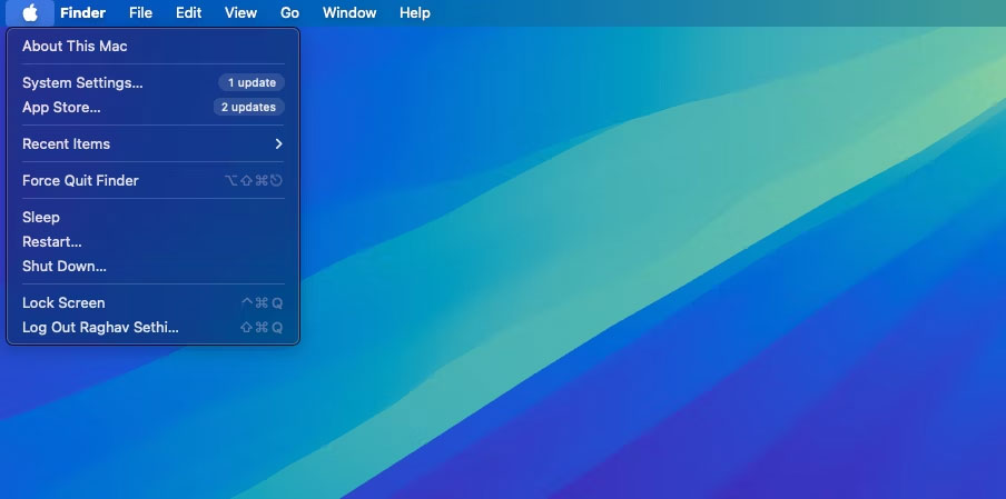 Thanh menu macOS Sequoia