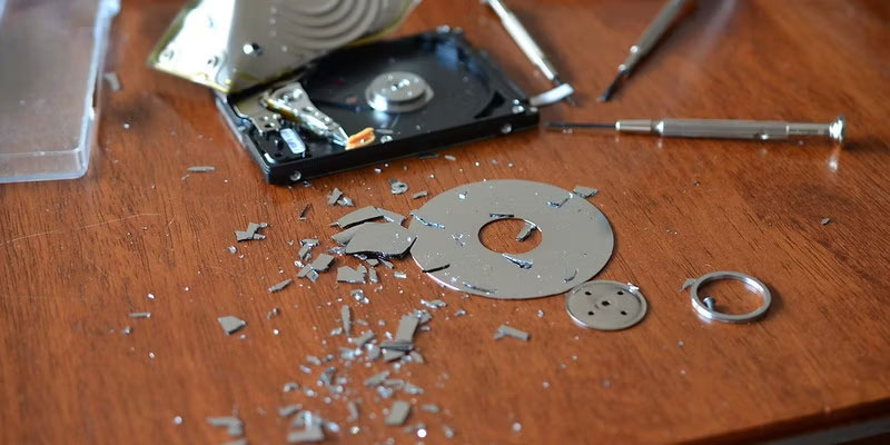 Ổ HDD bị vỡ hoàn toàn