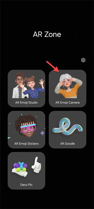 Chọn AR Emoji Camera trên Samsung