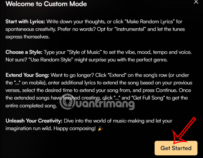 Sử dụng chế độ tùy chỉnh trên Suno AI