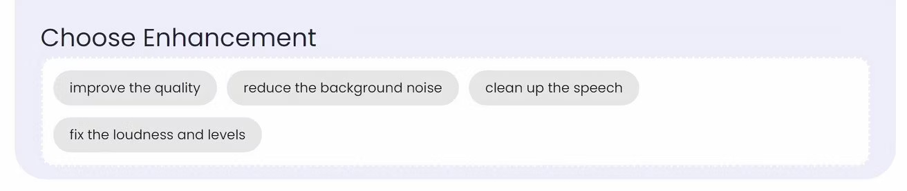 Các tùy chọn nâng cao trong Audio Enhancer