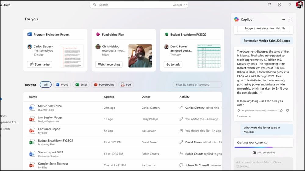 Tìm kiếm tập tin trong OneDrive