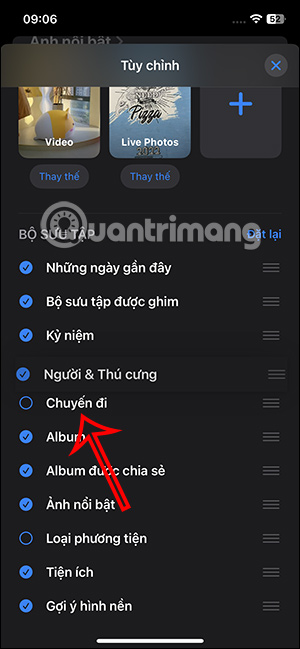 Không hiển thị bộ sưu tập