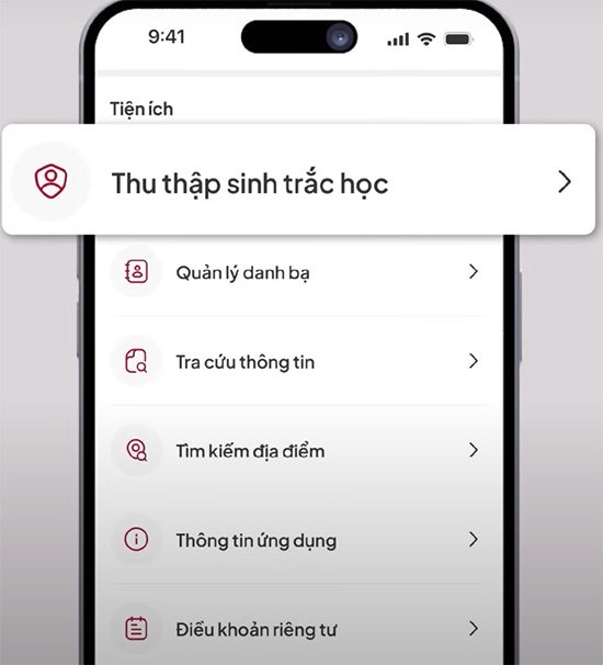 Thu thập sinh trắc học Agribank Plus