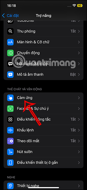 Cảm ứng trên iPhone