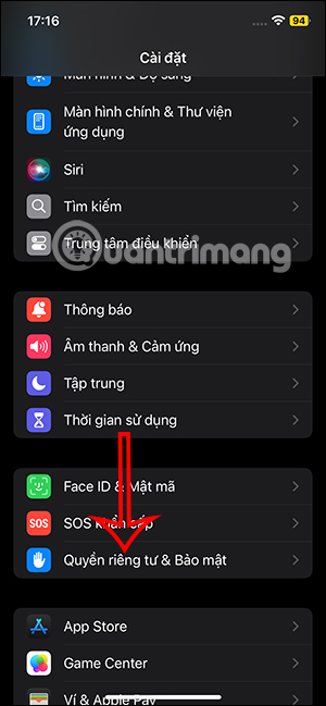Quyền riêng tư trên iOS 18