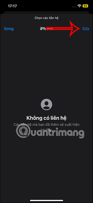Chỉnh danh bạ giới hạn