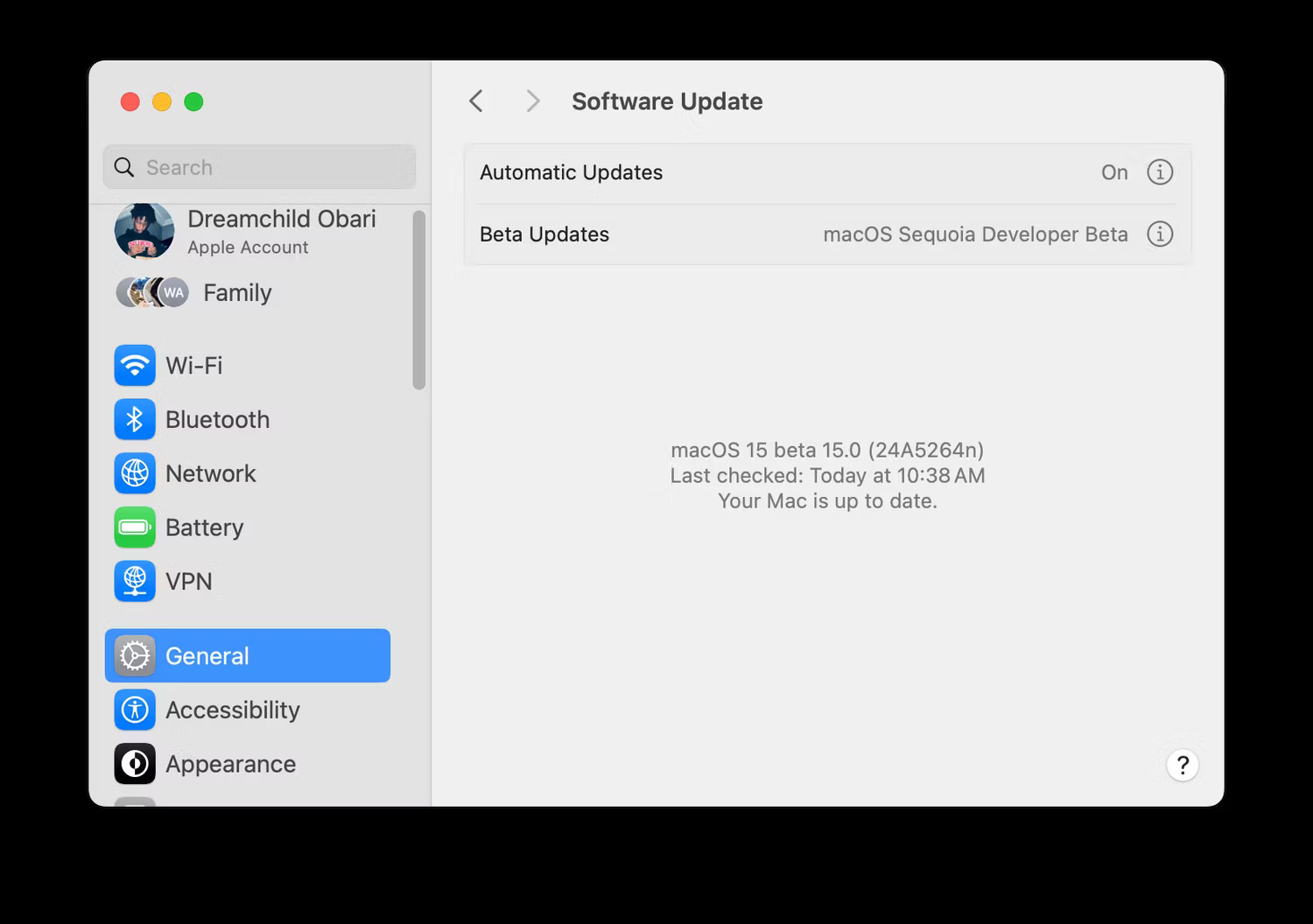 Trang cập nhật phần mềm cài đặt hệ thống macOS