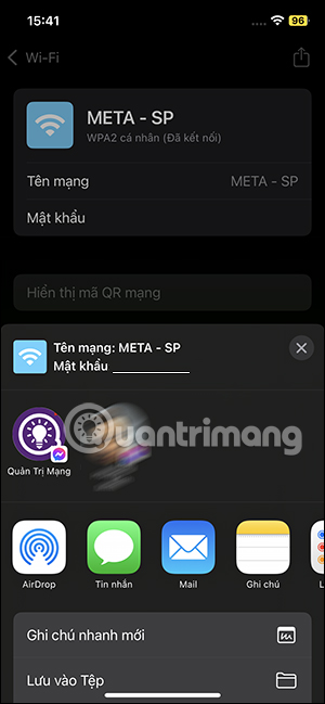 Chia sẻ thông tin WiFi 