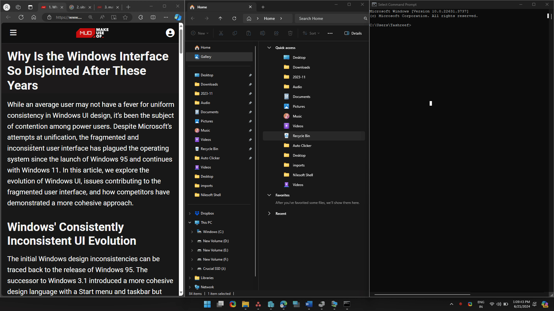 Sự không nhất quán của menu ngữ cảnh trên Windows 11