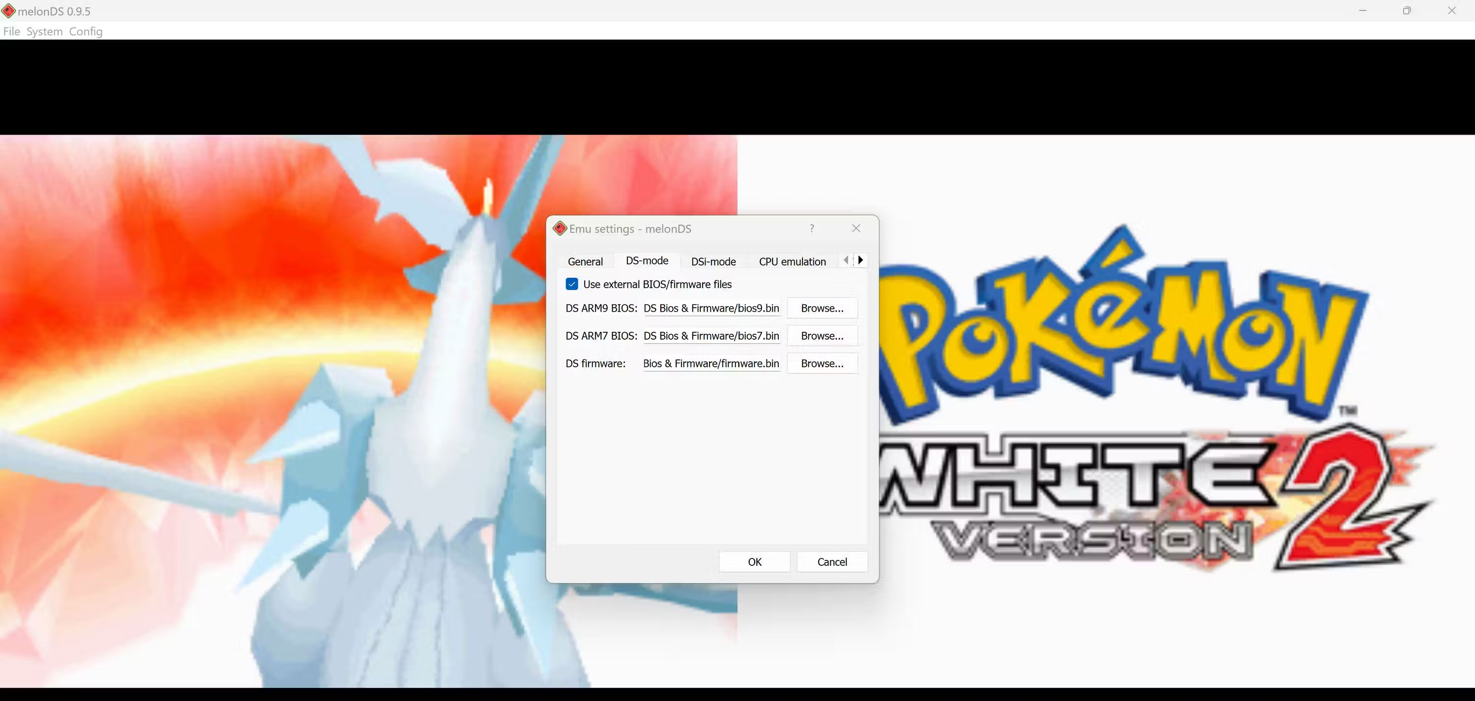 Cấu hình cài đặt chơi Pokemon White bằng MelonDS