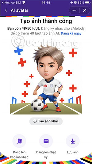 Tải ảnh avatar AI Euro 2024 Zalo