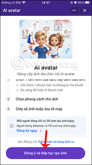 Điều khoản tạo ảnh AI