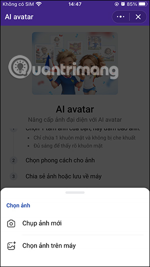 Chọn nơi lấy ảnh cá nhân