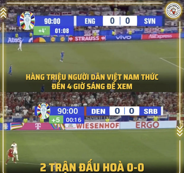 Các trận đấu diễn ra lúc 2h sáng kết thúc mà không có bàn thắng nào được ghi khiến nhiều khán giả tại Việt Nam đã phải "khóc ròng" khi thức đến tận 4h sáng để theo dõi. (Ảnh: Troll bóng đá).