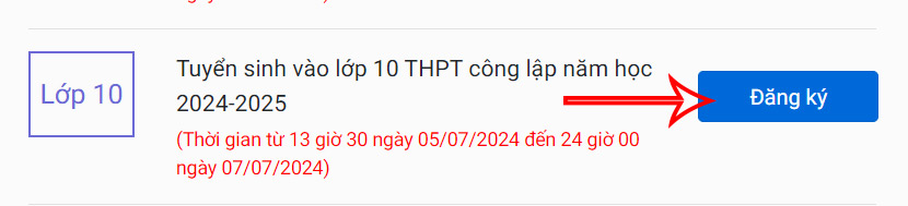 Đăng ký lớp 10