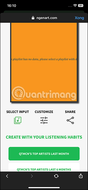 Tạo dữ liệu biểu đồ DNA Spotify