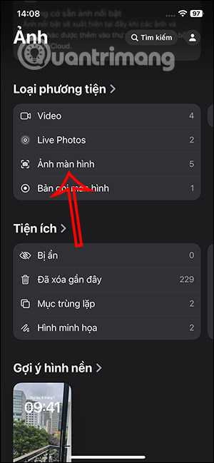 Album ảnh chụp màn hình iPhone