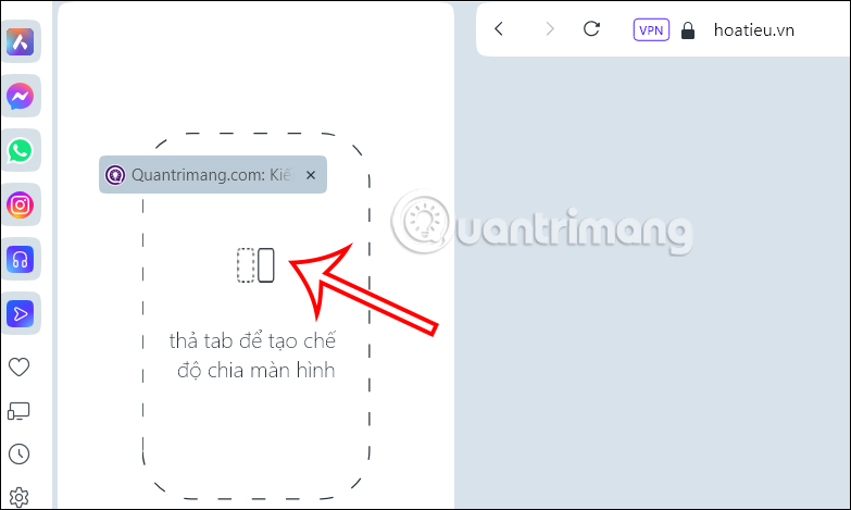 Chia đôi màn hình trên Opera