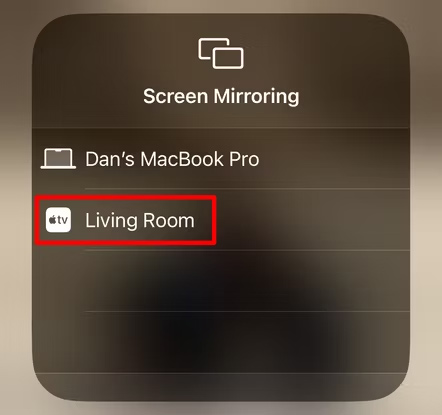 Chọn tên Aple TV để kết nối