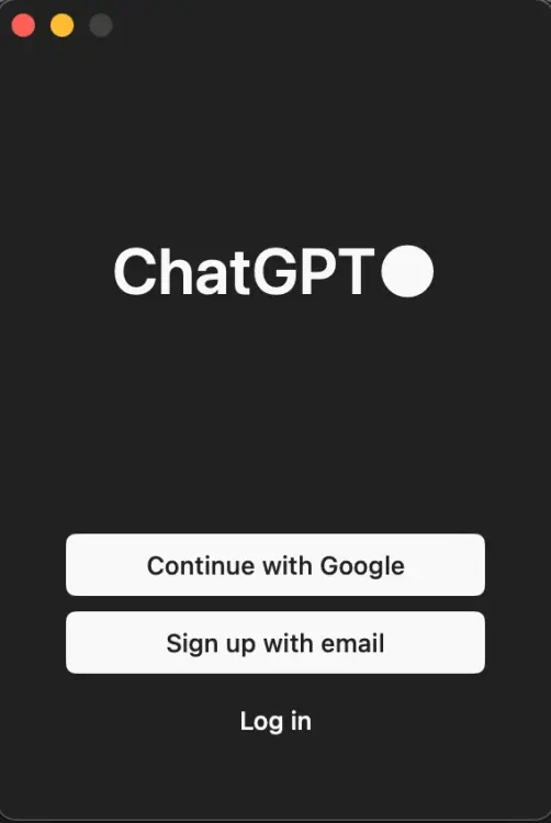 Đăng nhập ChatGPT Mac App
