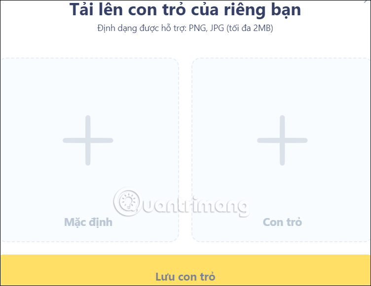 Tự tạo trỏ chuột trên Cute Cursor