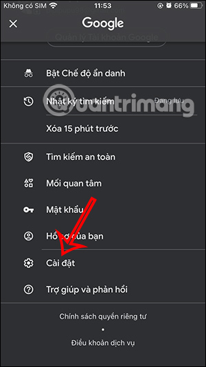 Cài đặt Google Search